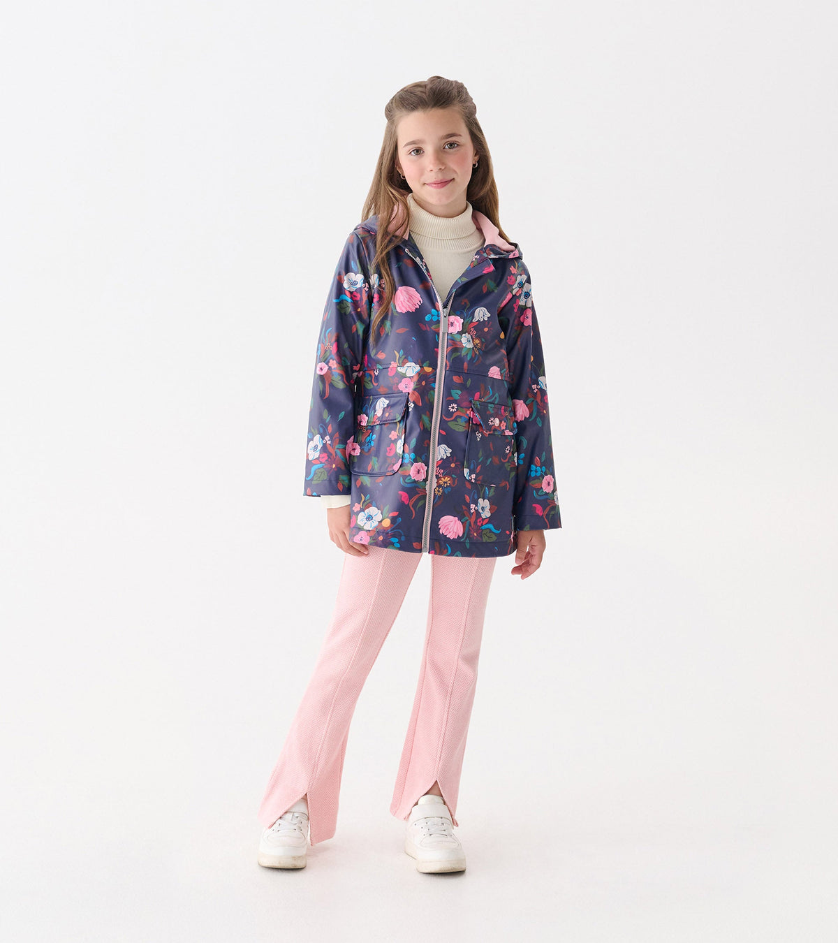 Girls Fall Floral Zip-Up Rain Jacket - Hatley Girls