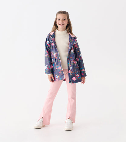 Girls Fall Floral Zip-Up Rain Jacket - Hatley Girls