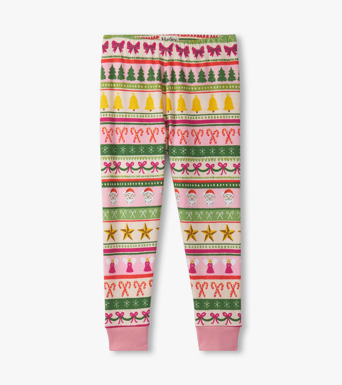 Girls Pink Fun Fair Isle Cotton Pajama Set - Hatley Girls