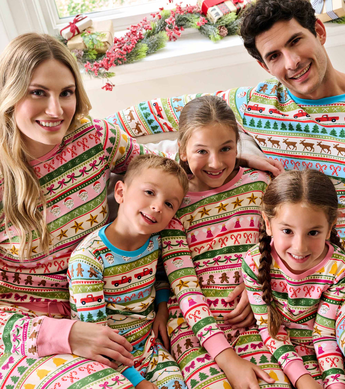 Girls Pink Fun Fair Isle Cotton Pajama Set - Hatley Girls