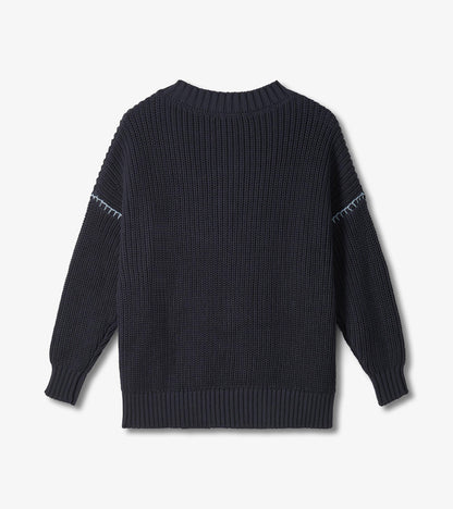 V-Neck Slouchy Sweater - Faded Grey - Hatley Women