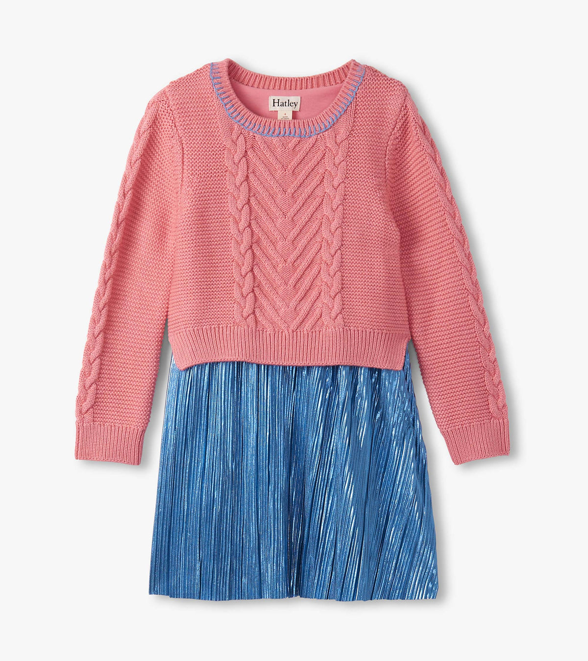Girls Flamingo Pink Mix Media Dress - Hatley Girls