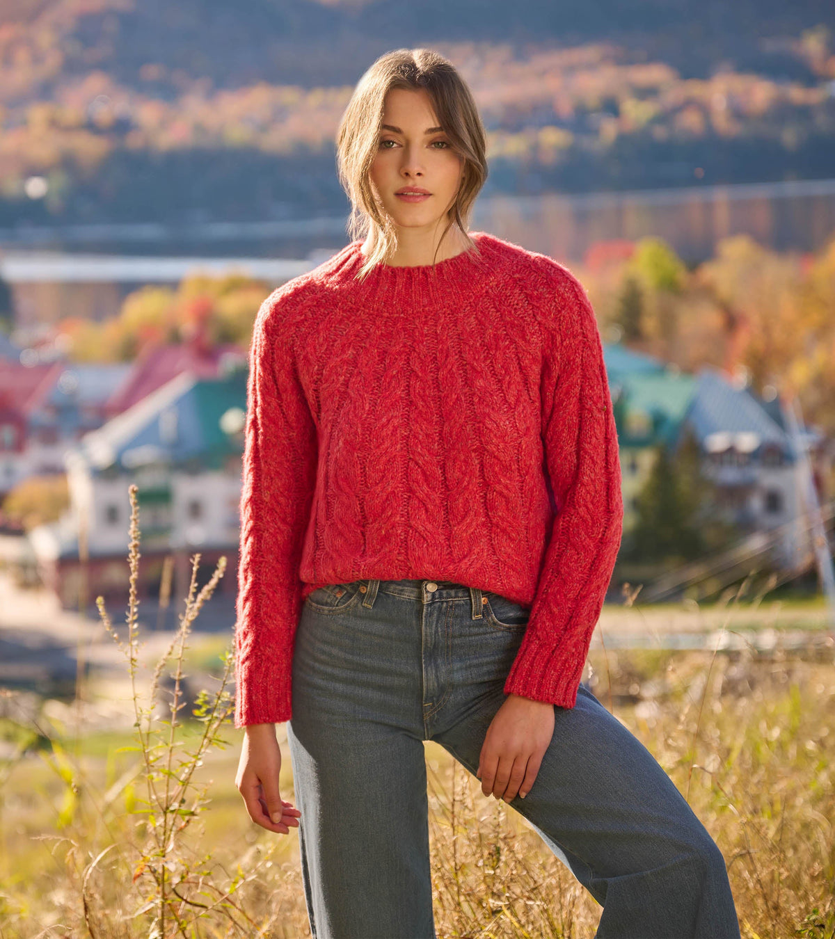 Dylan Cable Knit Sweater - Red - Hatley Women
