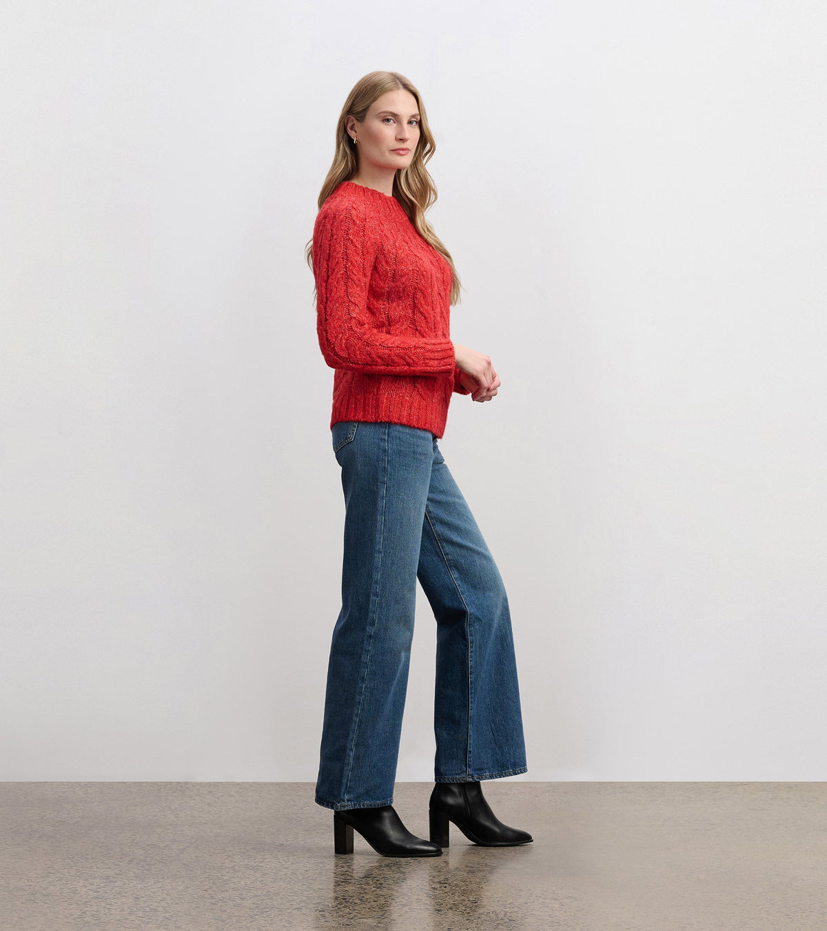 Dylan Cable Knit Sweater - Red - Hatley Women