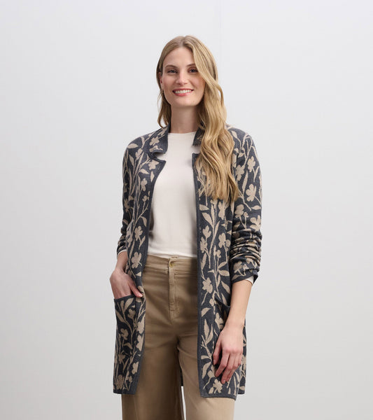 Sweater Blazer - Floral Vines - Hatley Women