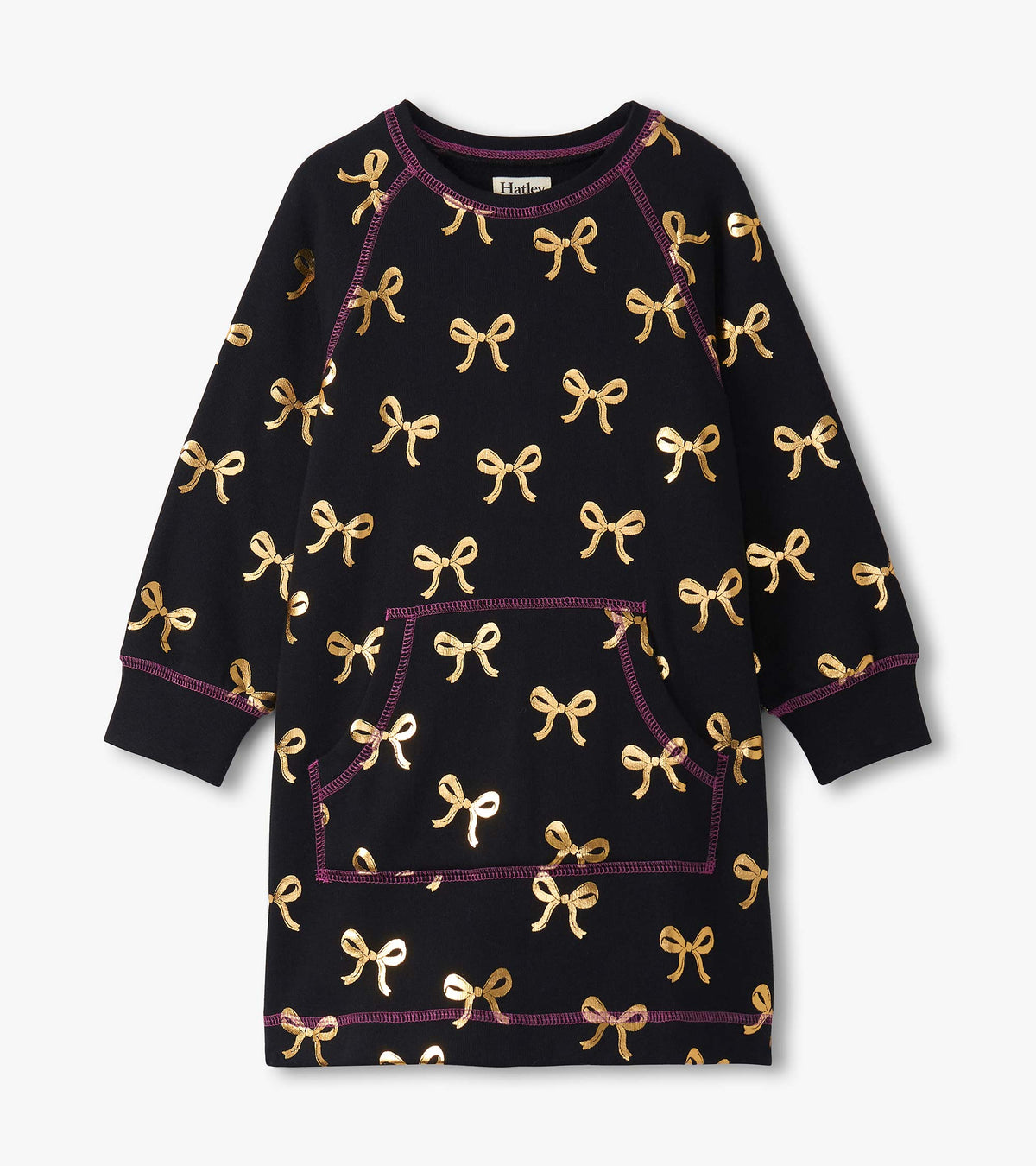 Girls Gold Bows Sweater Dress - Hatley Girls