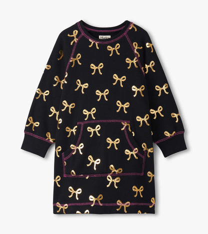 Girls Gold Bows Sweater Dress - Hatley Girls
