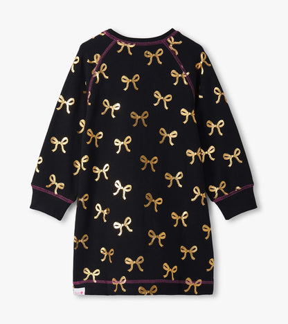 Girls Gold Bows Sweater Dress - Hatley Girls