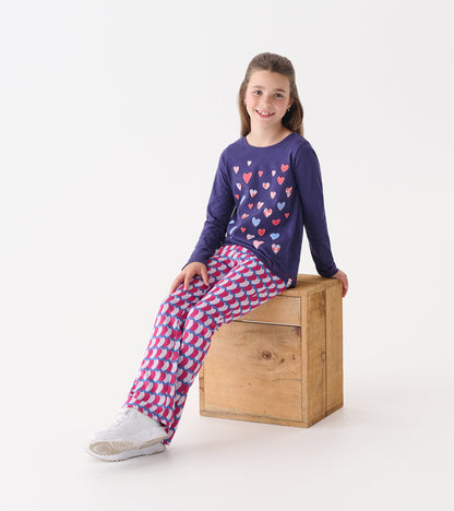 Girls Graphic Hearts Fun Waist Flare Pants - Hatley Girls
