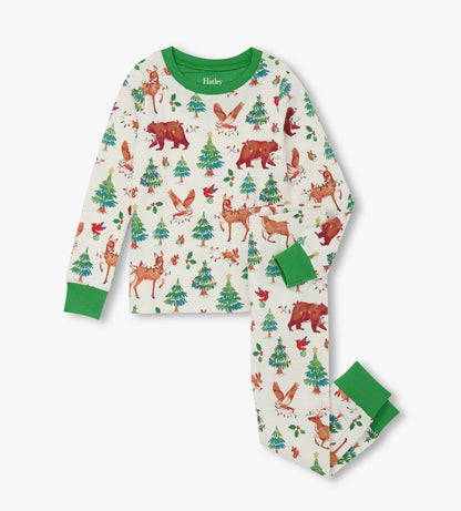 Girls Holiday Animals Cotton Pajama Set - Hatley Girls