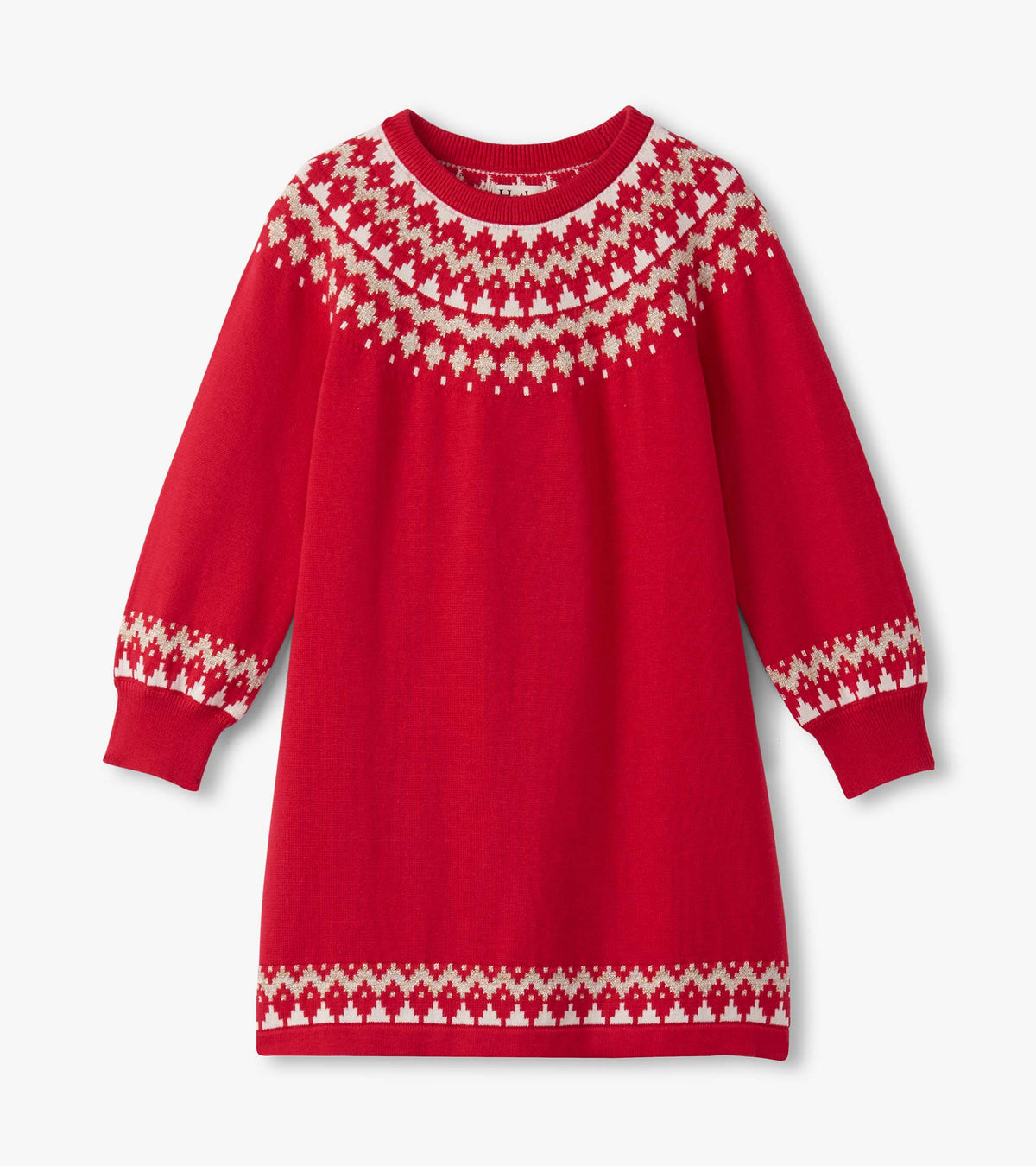 Girls Holiday Fair Isle Swing Sweater Dress - Hatley Girls