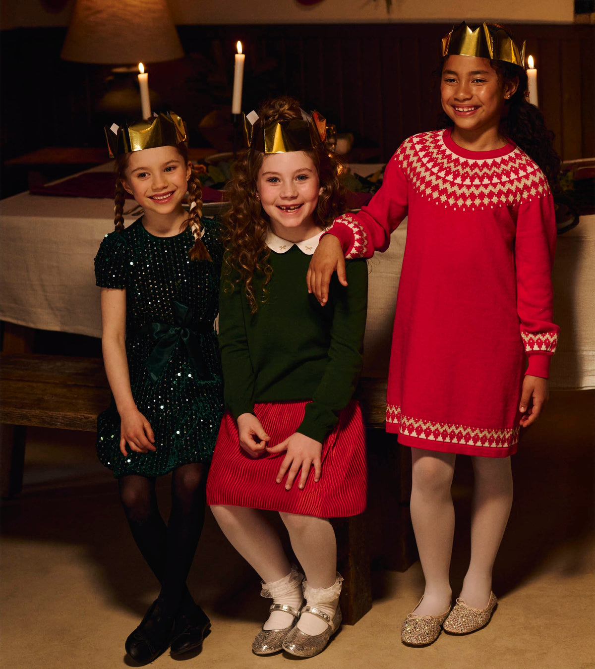Girls Holiday Fair Isle Swing Sweater Dress - Hatley Girls