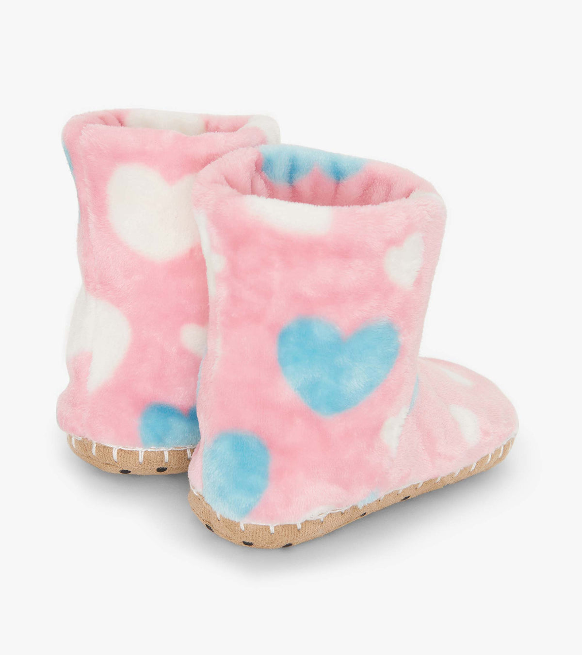 Girls Big Hearts Fuzzy Fleece Slippers - Hatley Girls