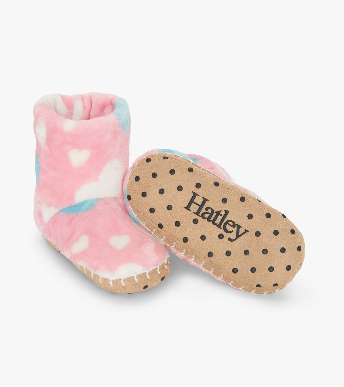 Girls Big Hearts Fuzzy Fleece Slippers - Hatley Girls