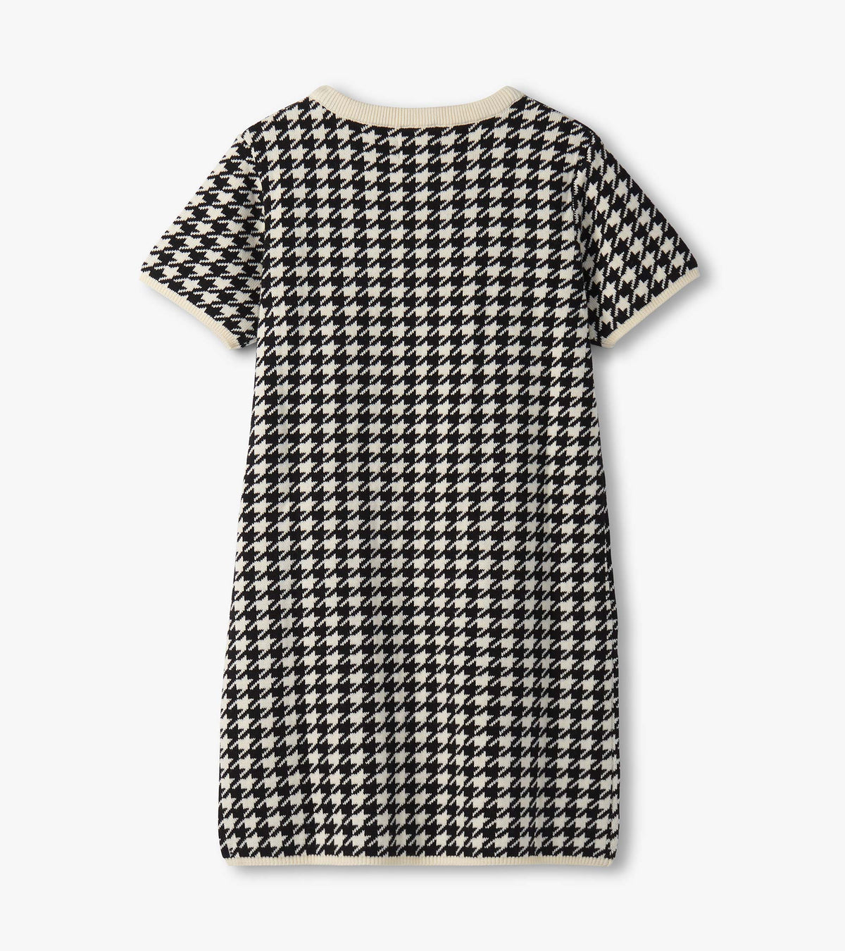 Girls Houndstooth Sweater Dress with Faux Fur Pockets - Hatley Girls