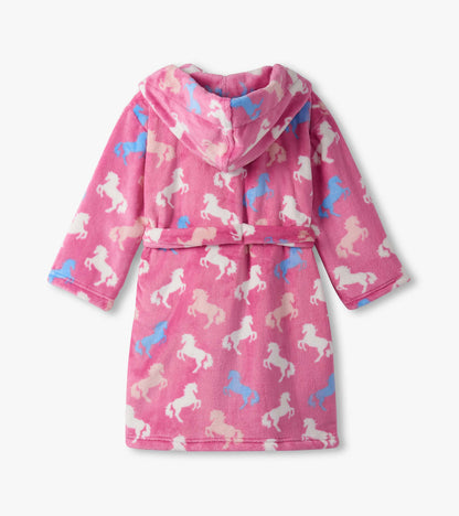 Girls Beautiful Horses Fuzzy Fleece Robe - Hatley Girls