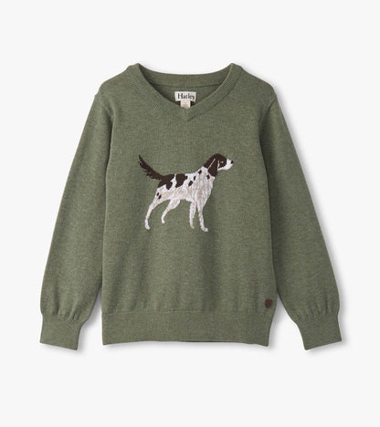 Boys Hunting Dogs V-Neck Sweater - Hatley Boys