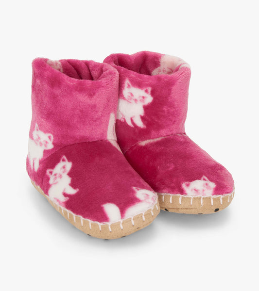 Girls Little Kitties Fuzzy Fleece Slippers - Hatley Girls
