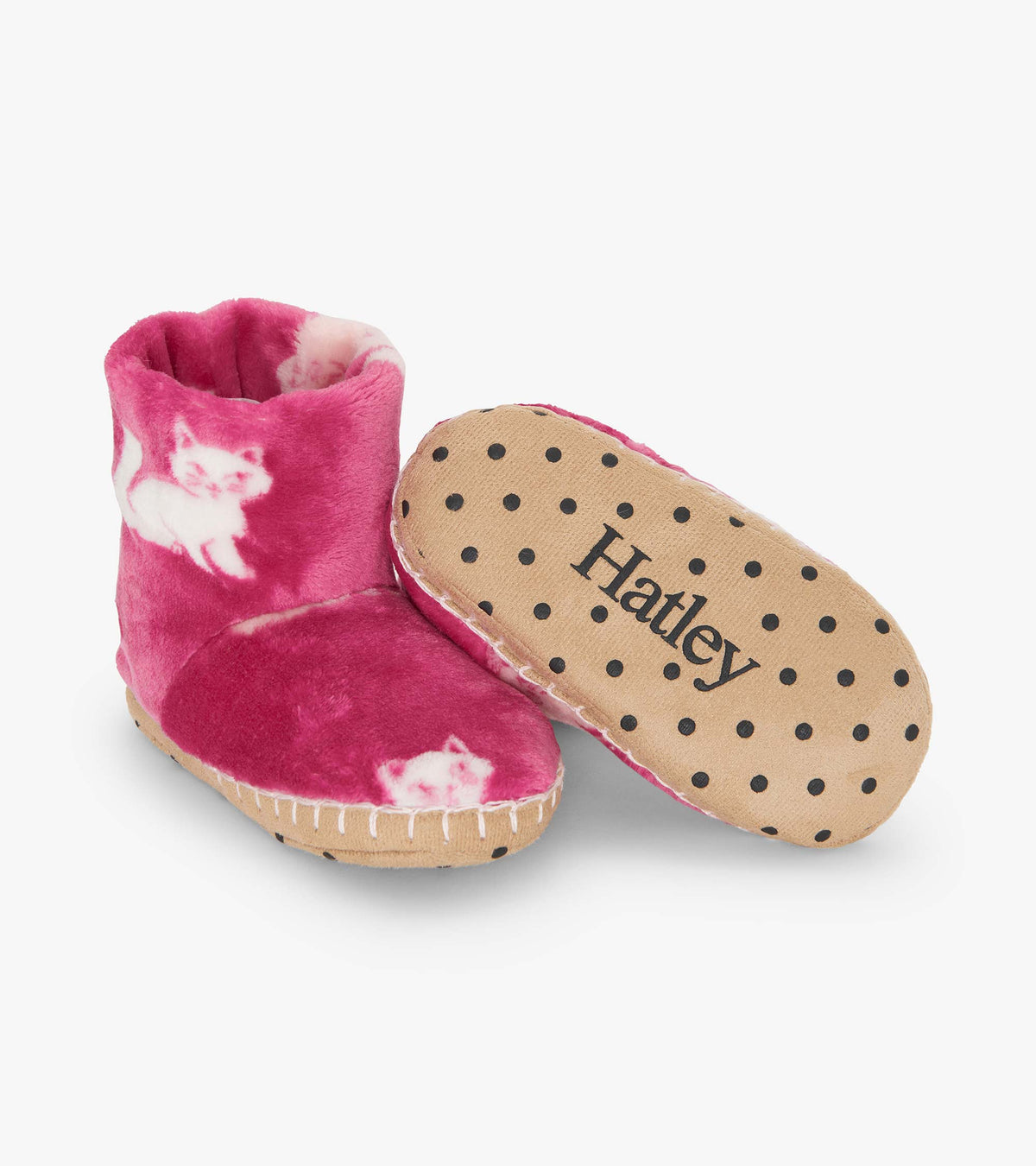 Girls Little Kitties Fuzzy Fleece Slippers - Hatley Girls