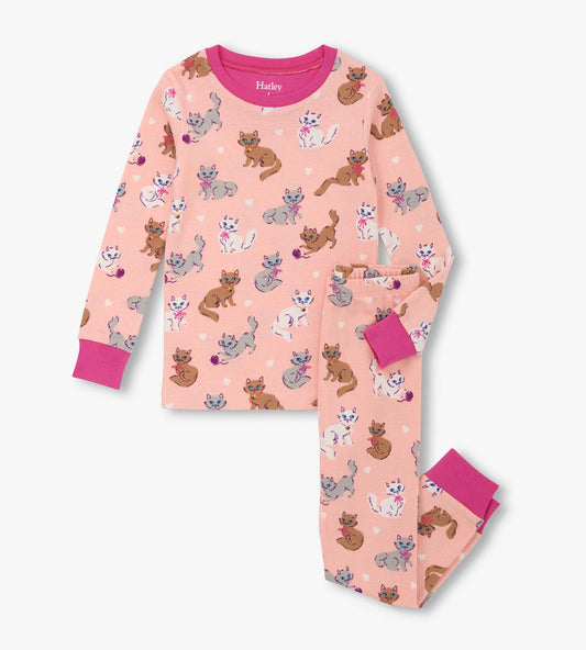 Girls Little Kitties Cotton Pajama Set - Hatley Girls