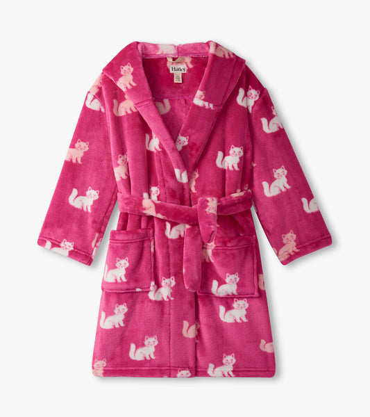 Girls Little Kitties Fuzzy Fleece Robe - Hatley Girls