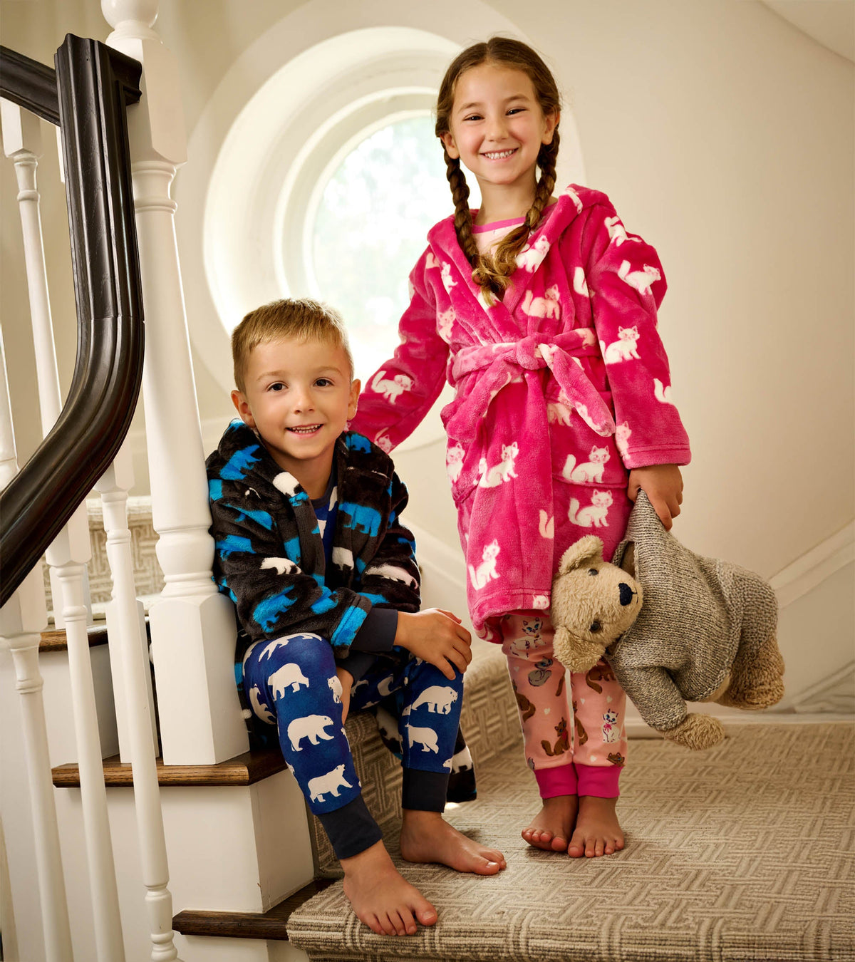 Girls Little Kitties Fuzzy Fleece Robe - Hatley Girls