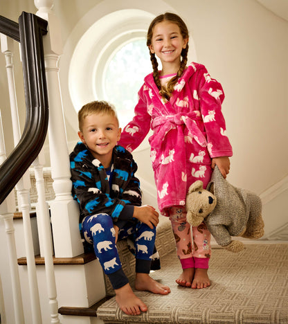 Girls Little Kitties Fuzzy Fleece Robe - Hatley Girls