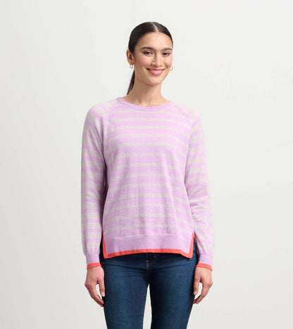 Olivia Sweater - Lilac Pink Stripes - Hatley Women