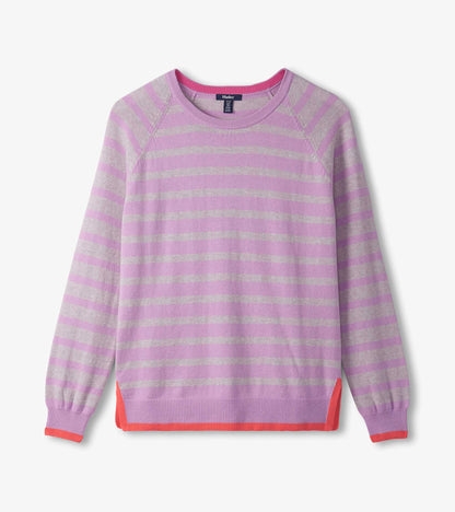 Olivia Sweater - Lilac Pink Stripes - Hatley Women