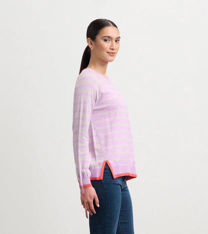 Olivia Sweater - Lilac Pink Stripes - Hatley Women
