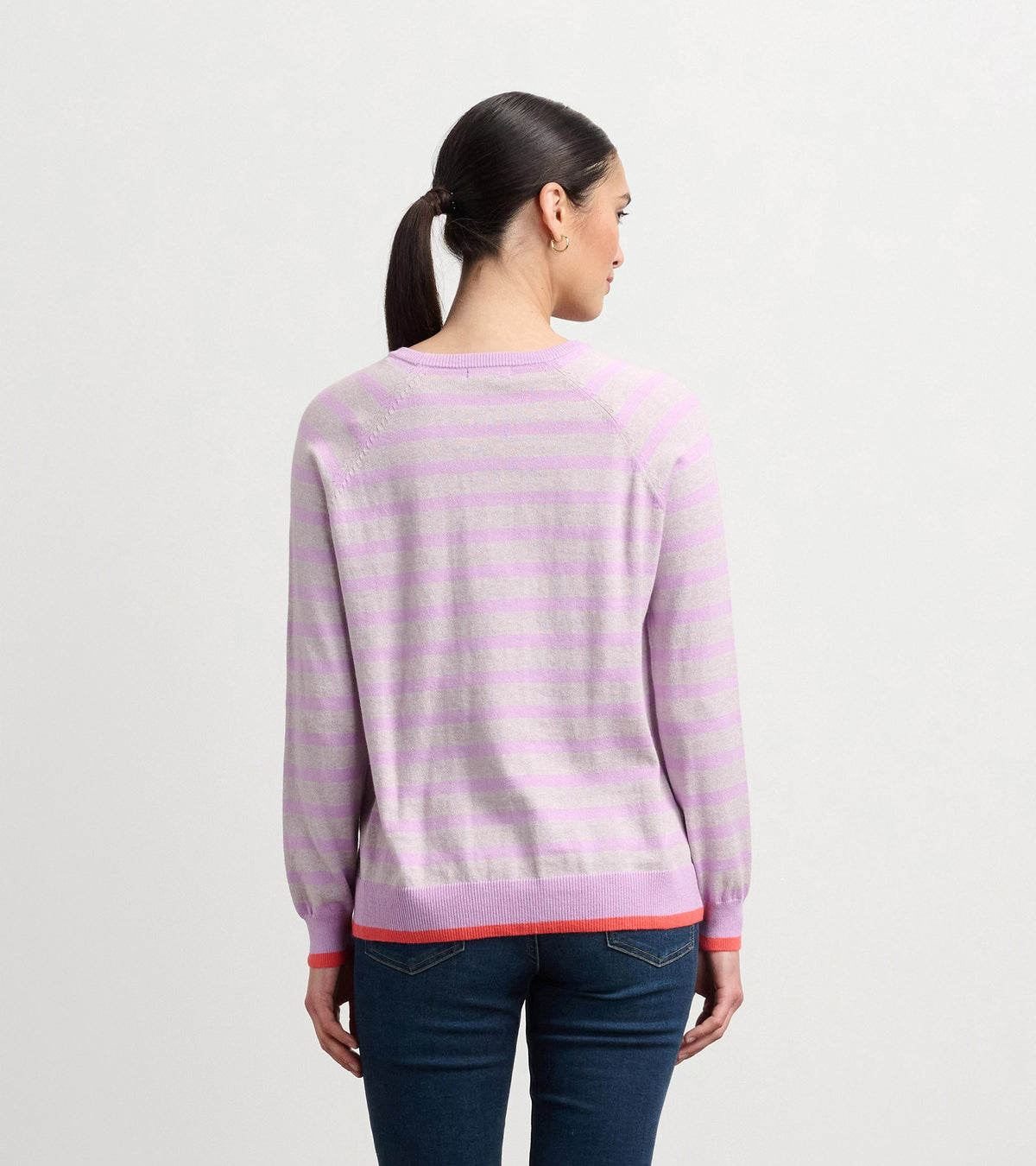 Olivia Sweater - Lilac Pink Stripes - Hatley Women