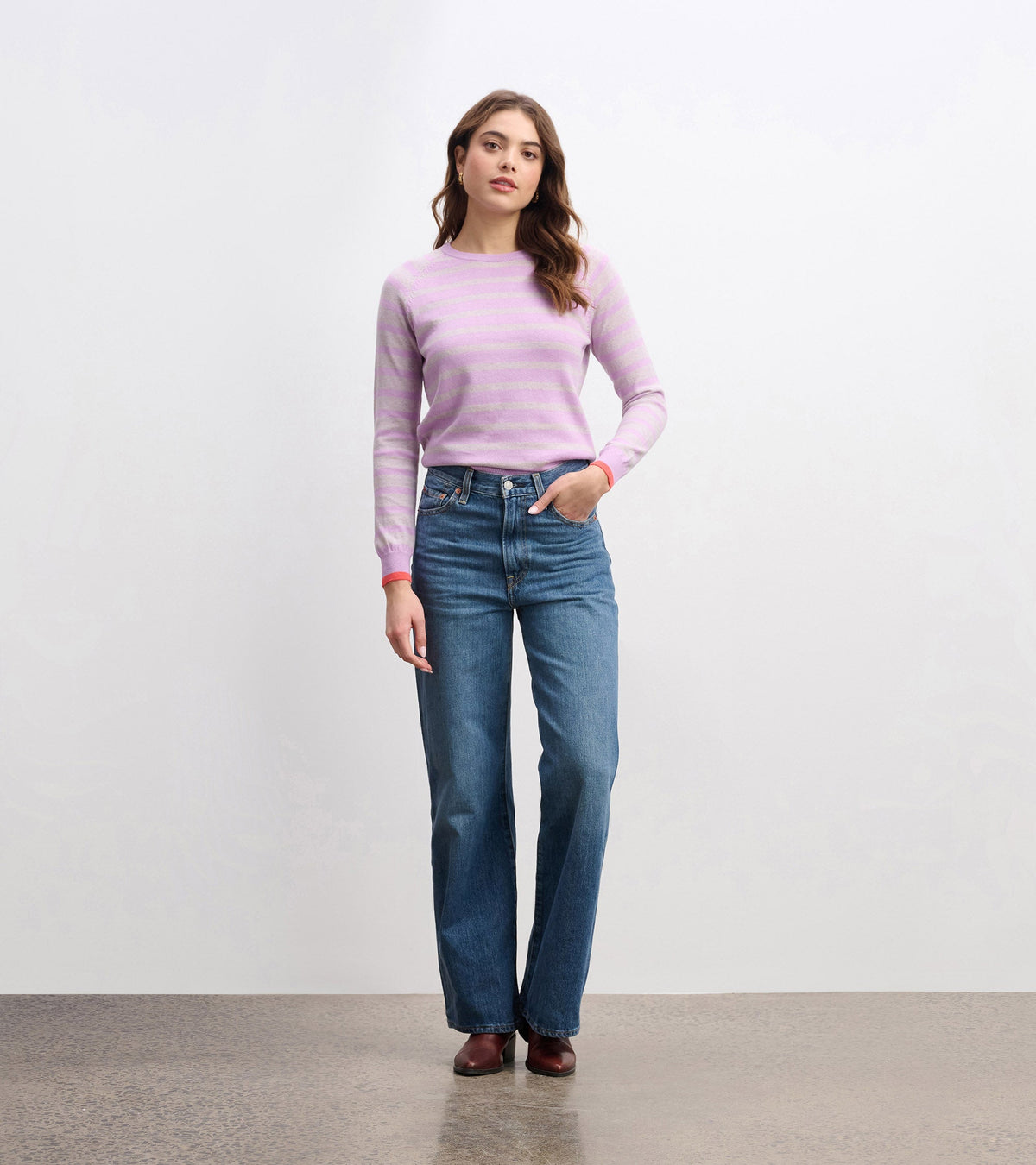 Olivia Sweater - Lilac Pink Stripes - Hatley Women