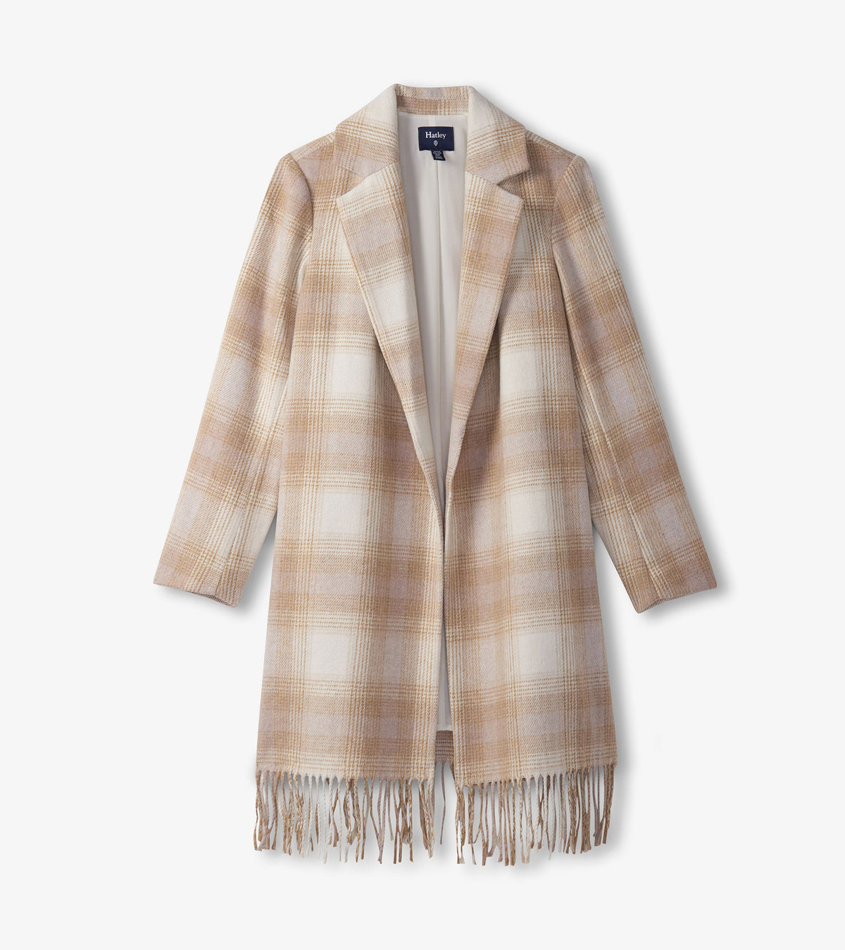 Fringe Jacket - Light Taupe Plaid - Hatley Women