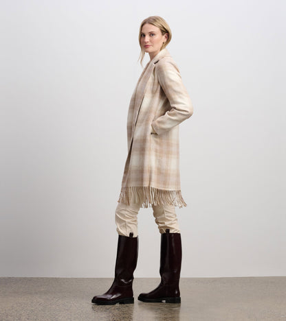 Fringe Jacket - Light Taupe Plaid - Hatley Women
