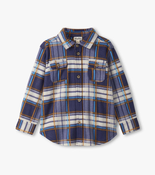 Boys Mountain Top Plaid Fleece Button-Up Shirt - Hatley Boys