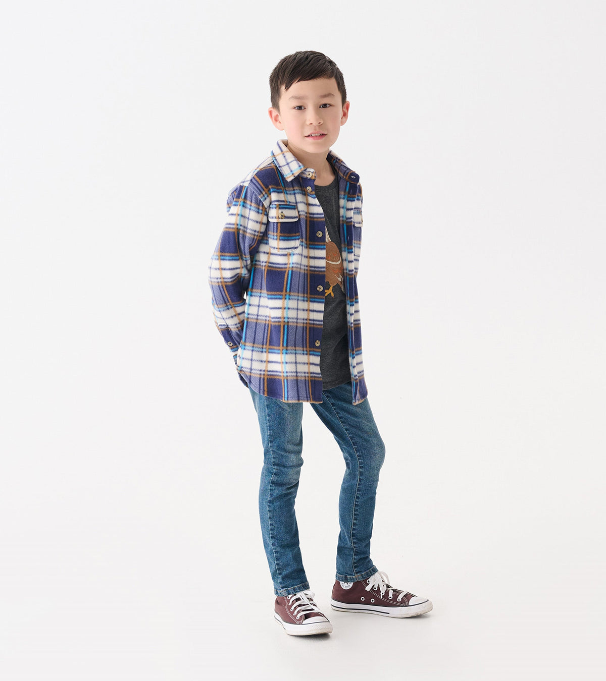 Boys Mountain Top Plaid Fleece Button-Up Shirt - Hatley Boys