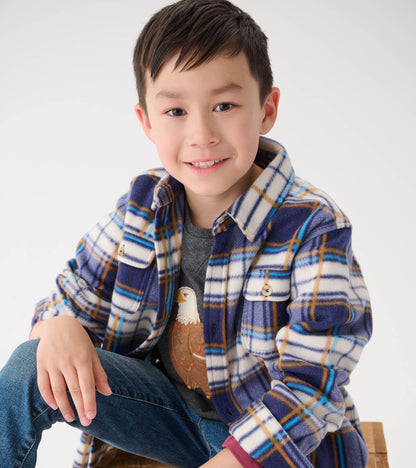 Boys Mountain Top Plaid Fleece Button-Up Shirt - Hatley Boys