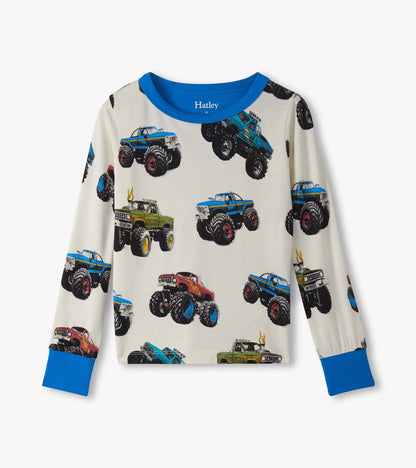 Boys Mega Monster Trucks Bamboo Pajama Set - Hatley Boys