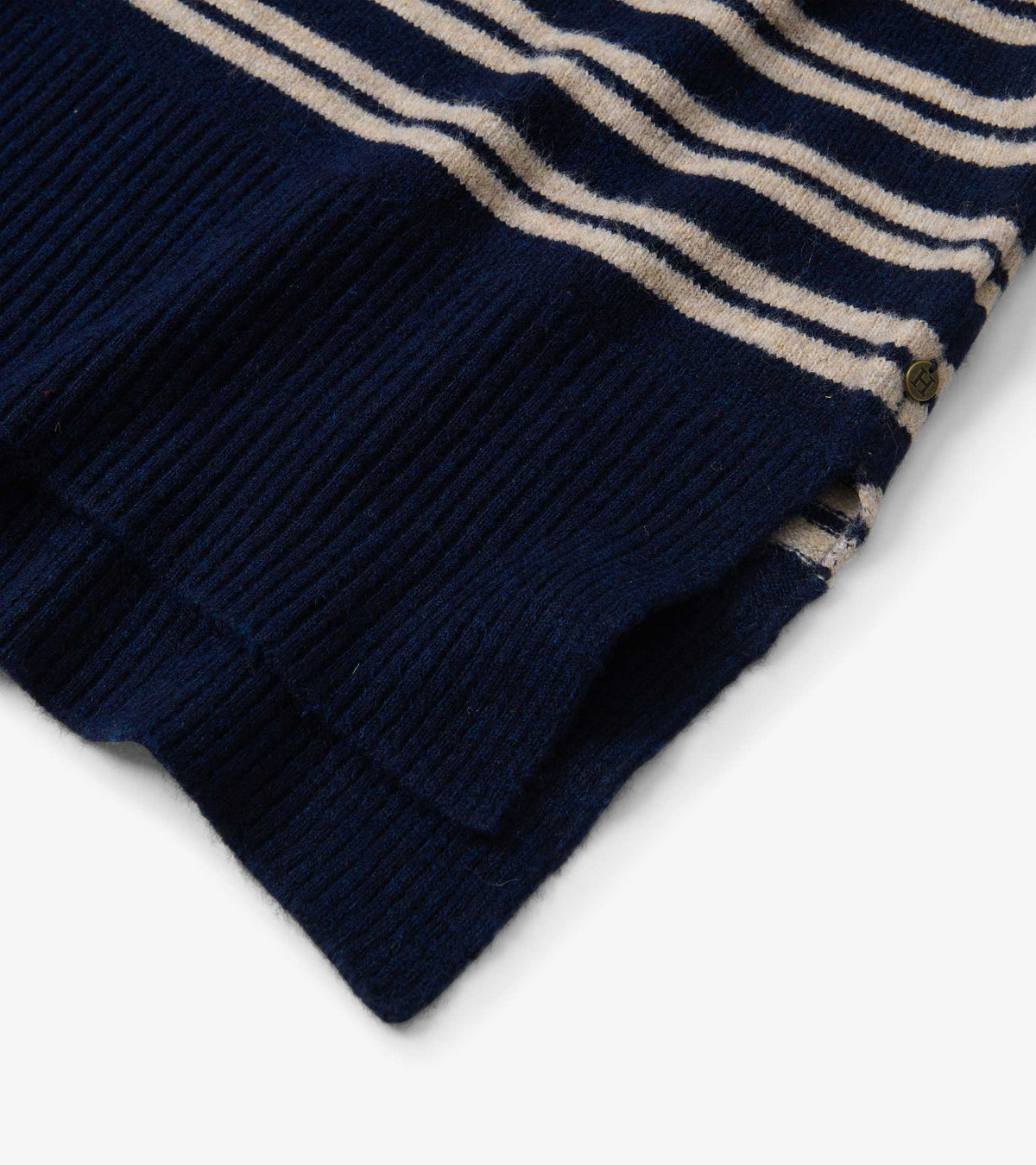 Mock Neck Sweater - Navy and Camel Stripe - Hatley Women