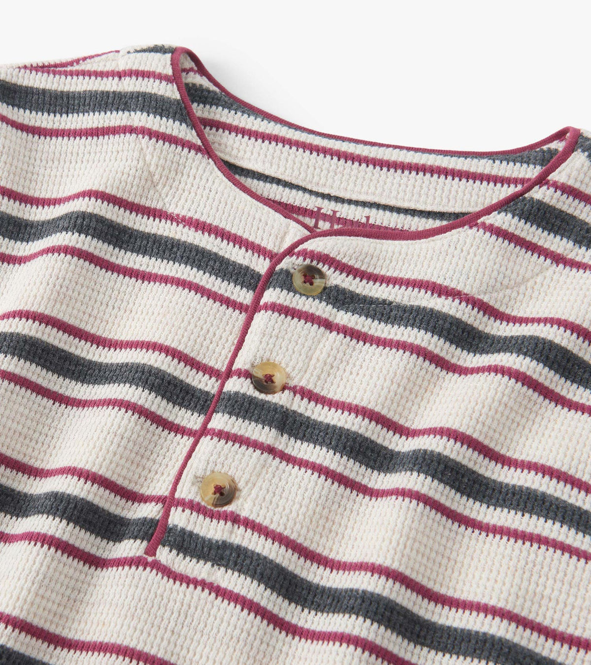 Boys Oatmeal Melange Stripes Waffle Henley - Hatley Boys