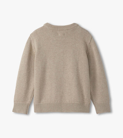 Boys Oatmeal Bear Crew Neck Sweater - Hatley Boys