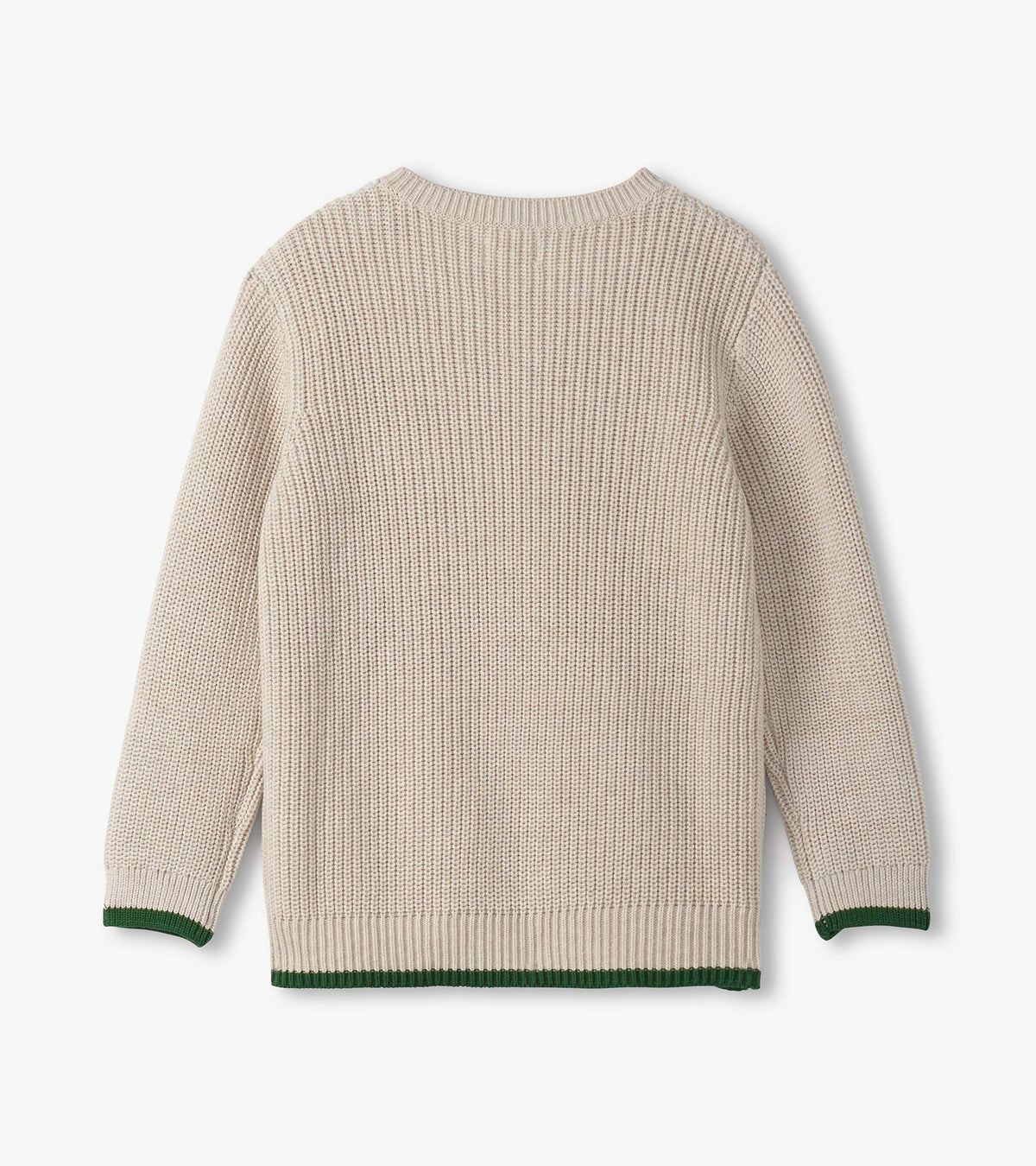 Boys Oatmeal Melange Button Neck Sweater - Hatley Boys