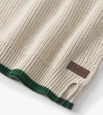 Boys Oatmeal Melange Button Neck Sweater - Hatley Boys