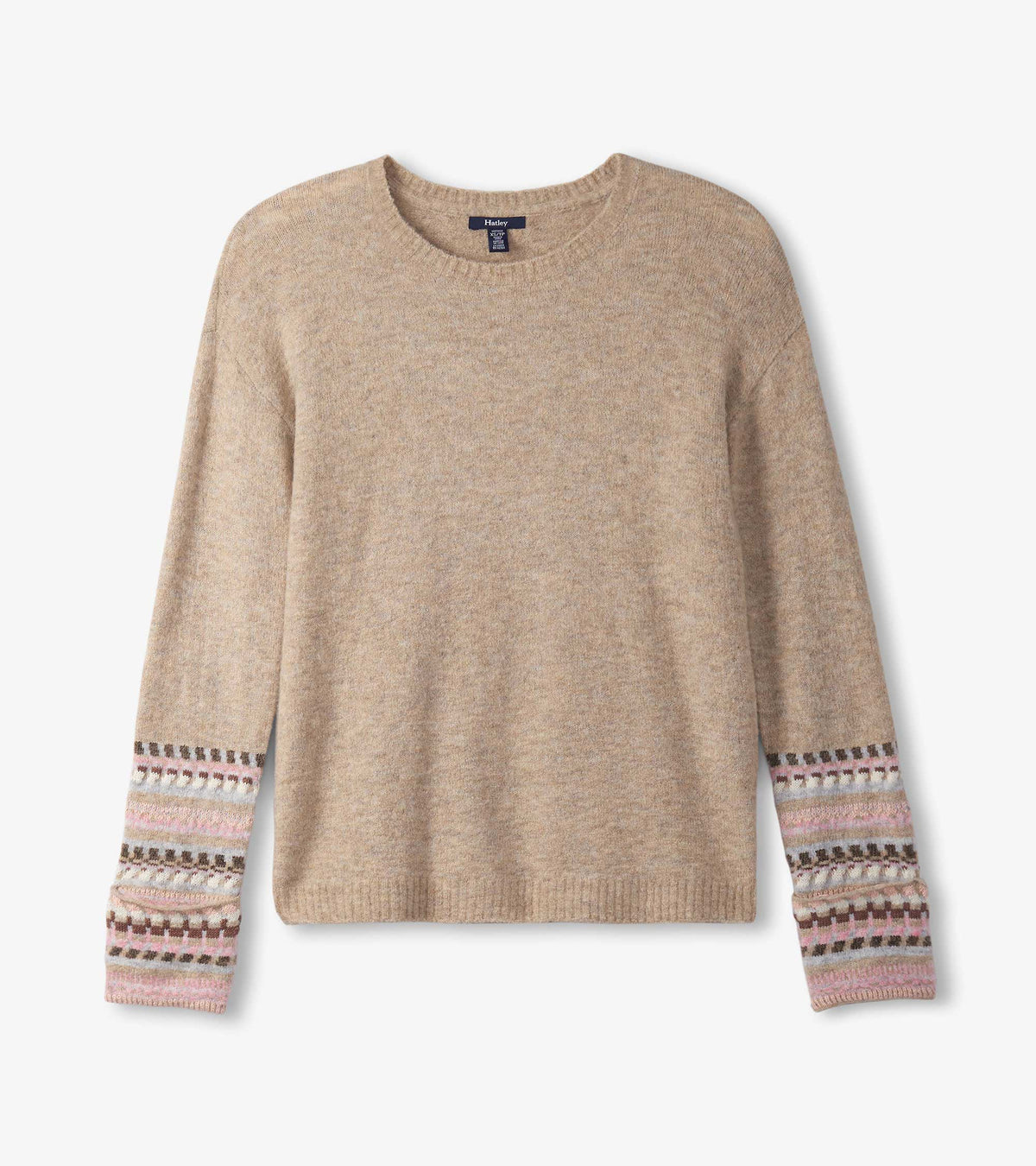 Jacquard Cuff Sweater - Oatmeal Melange - Hatley Women