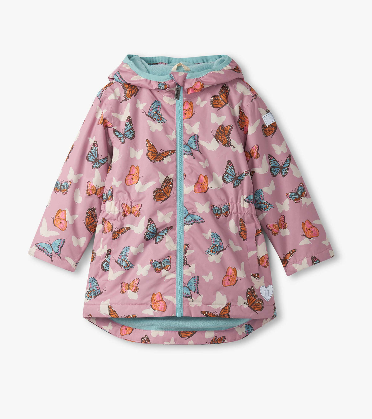 Girls Pop-Out Butterflies Zip-Up Lightweight Rain Jacket - Hatley Girls
