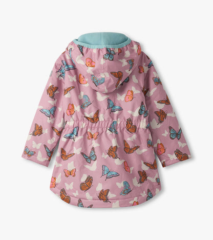 Girls Pop-Out Butterflies Zip-Up Lightweight Rain Jacket - Hatley Girls