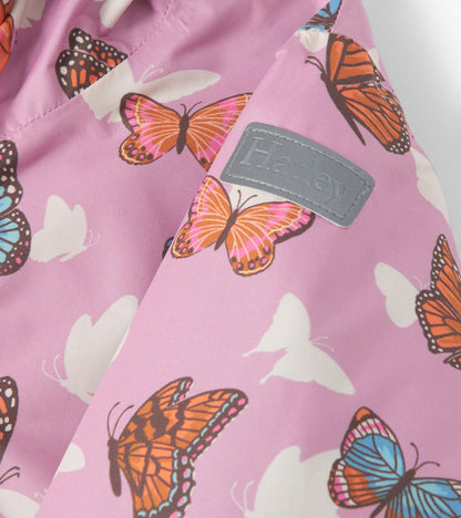 Girls Pop-Out Butterflies Zip-Up Lightweight Rain Jacket - Hatley Girls