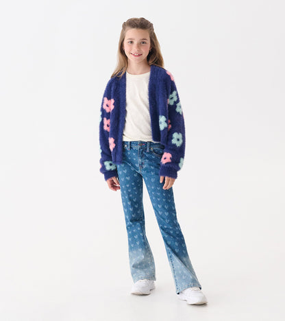 Girls Big Flowers Open Cardigan - Hatley Girls