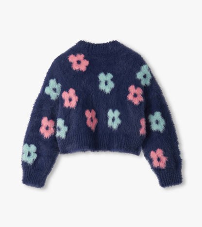 Girls Big Flowers Open Cardigan - Hatley Girls