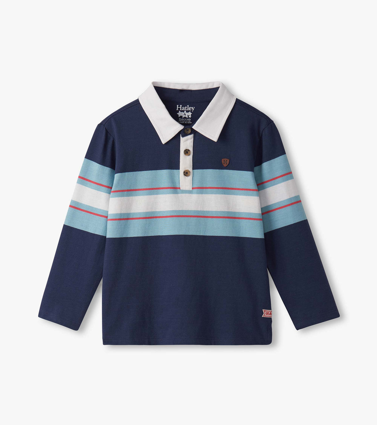 Boys Blue Stripes Rugby Polo - Hatley Boys